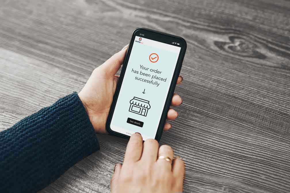 mobile phone showing online ordering for ecommerce