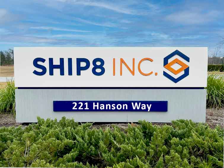 SHIP8 California fulfillment center street sign in Woodland, CA