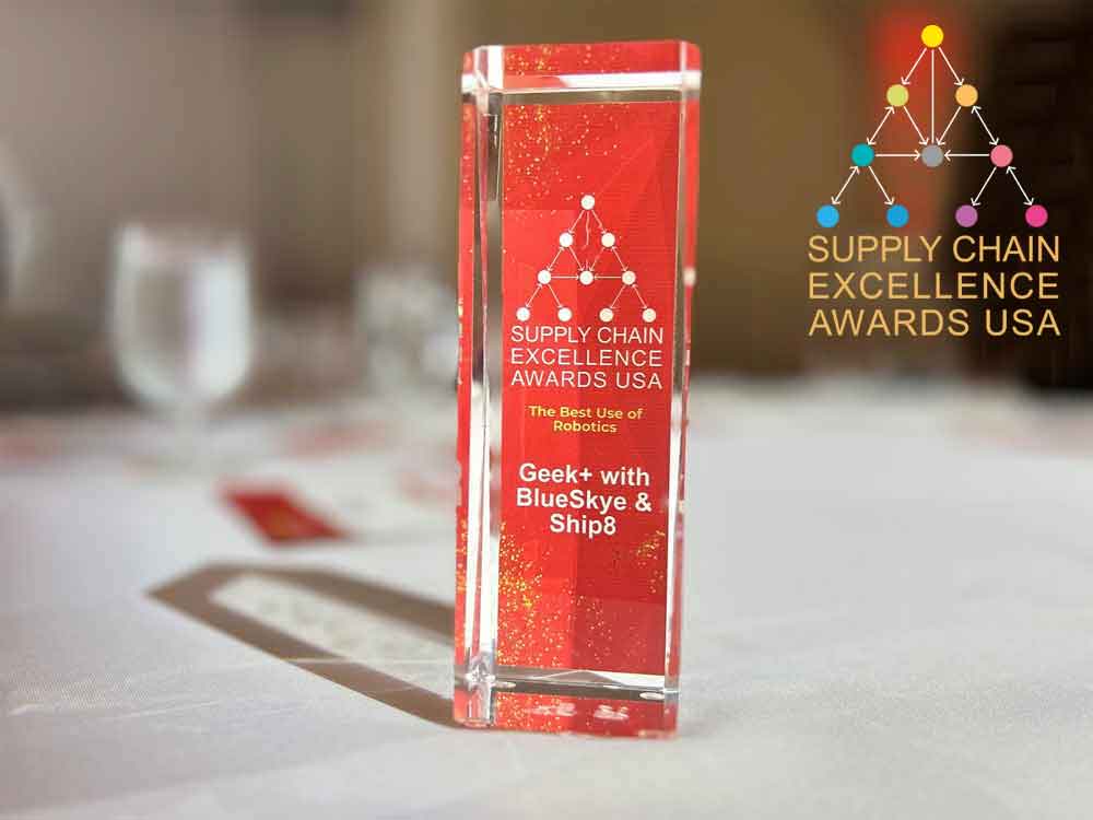 2024 Supply Chain Excellence Award best use of robotics trophy